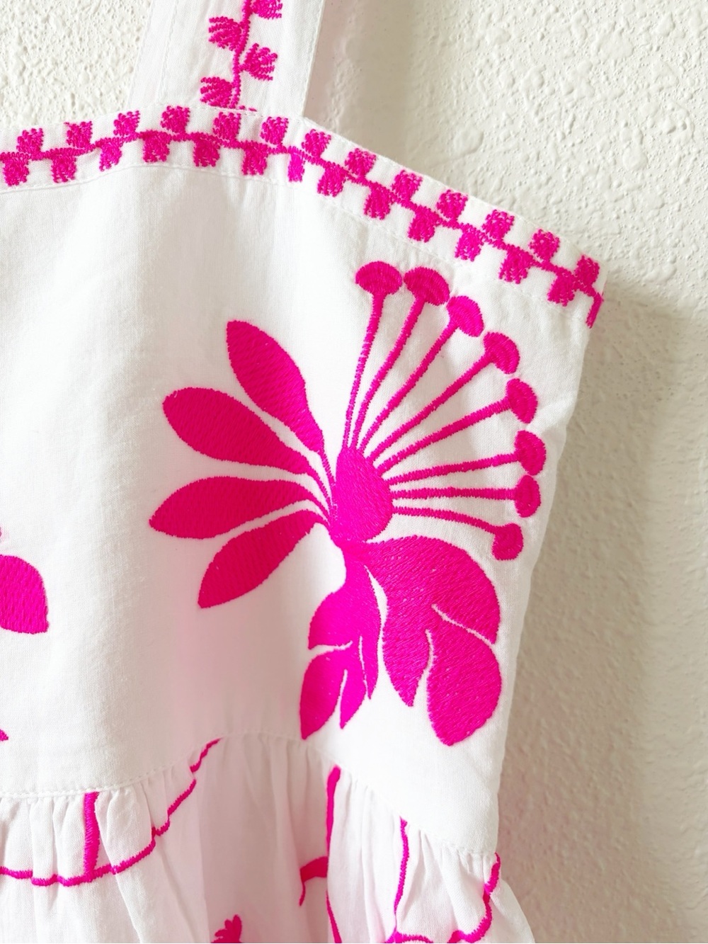 Nimo With Love Embroidered Midi Dress Size Small Neon Vacation Resort Tropical - Picture 4 of 9